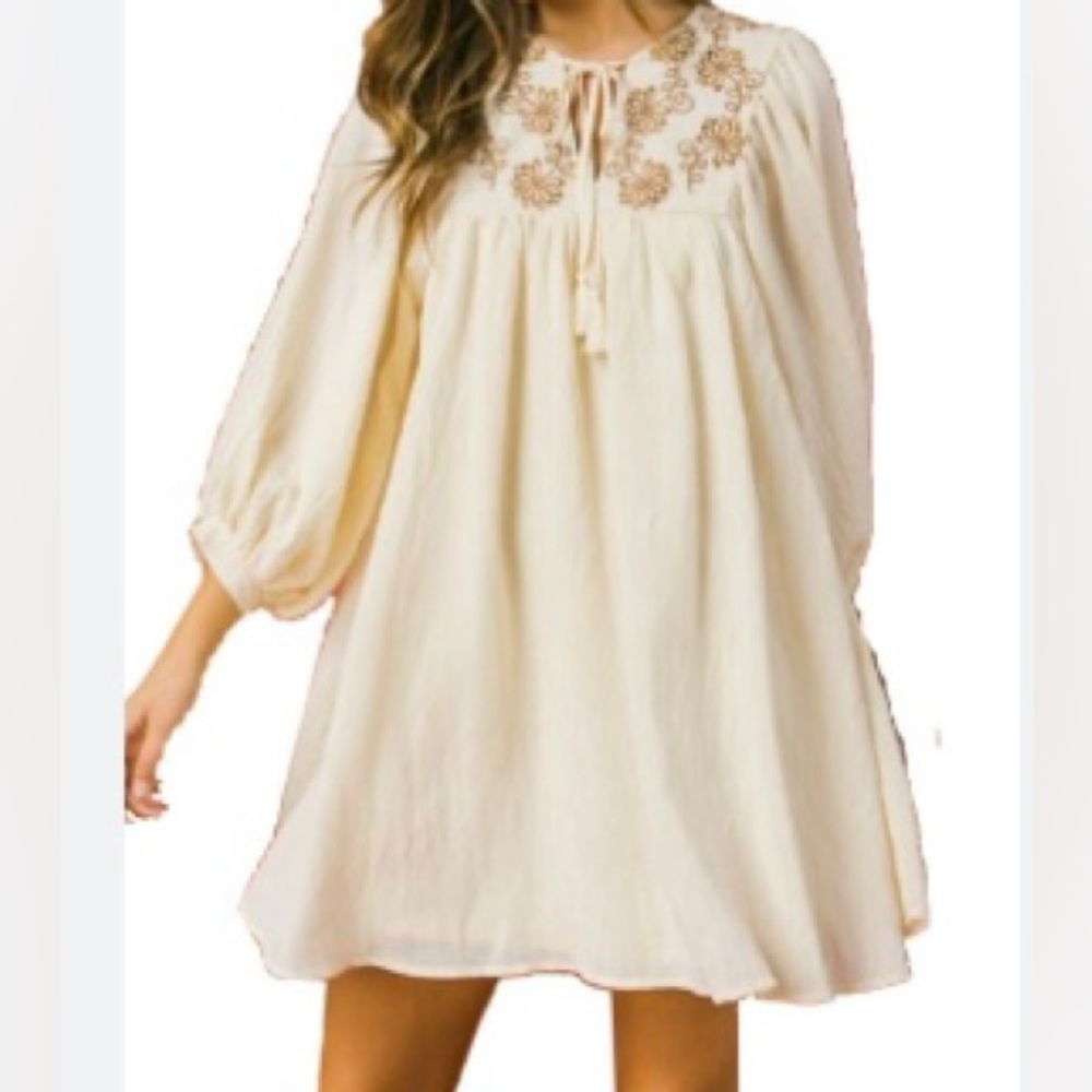 Flying Tomato Women's A.Calin Solid Woven Mini Dress - Cream
